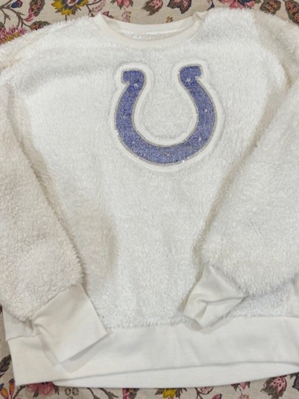 Women's XL Touch White Indianapolis Colts Milestone Tracker Pullover Sweatshirt